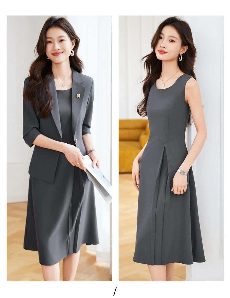 超人気 S~5XL(6L)4色ブラック グレー ピンク ブルー スーツセット ワンピーススーツ ジャケット ワンピース 結婚式 パーティー OL 卒業式 入学式 インスタ 撮影7分袖ジャケット 超人気 S~5XL(6L)4色ブラック グレー ピンク ブルー スーツセット ワンピーススーツ ジャケット ワンピース 結婚式 パーティー OL 卒業式 入学式 インスタ 撮影7分袖ジャケット