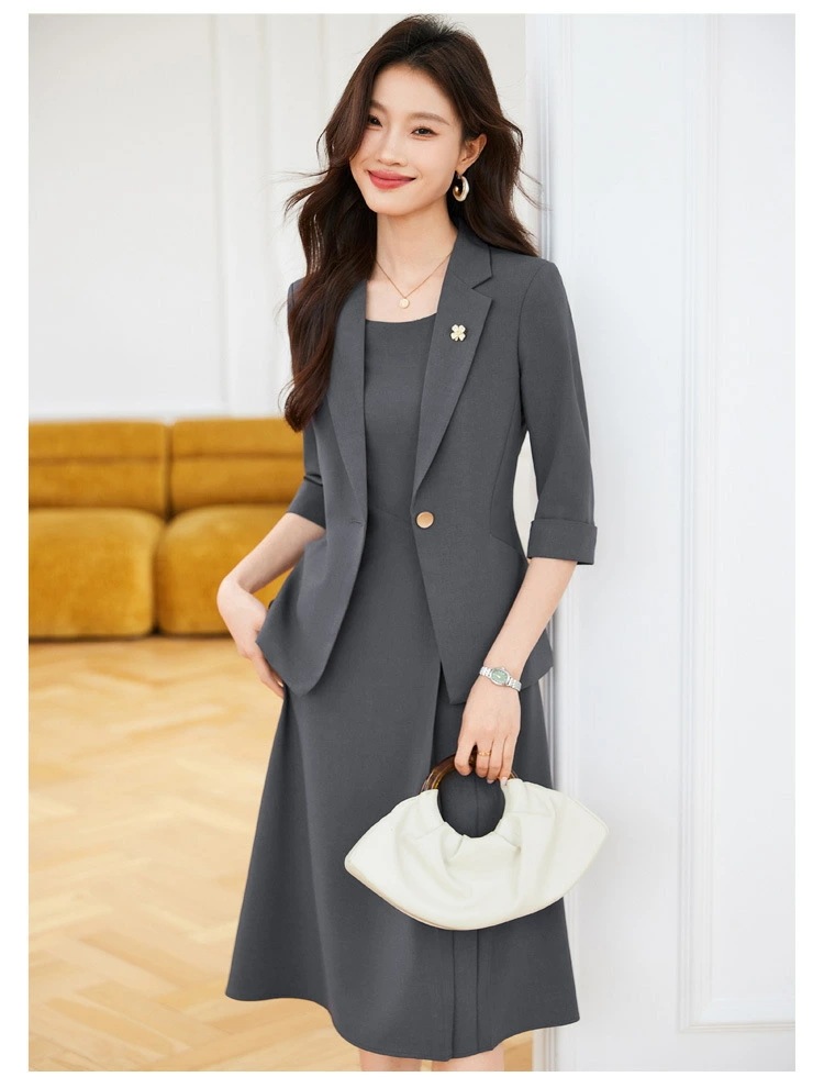 超人気 S~5XL(6L)4色ブラック グレー ピンク ブルー スーツセット ワンピーススーツ ジャケット ワンピース 結婚式 パーティー OL 卒業式 入学式 インスタ 撮影7分袖ジャケット 超人気 S~5XL(6L)4色ブラック グレー ピンク ブルー スーツセット ワンピーススーツ ジャケット ワンピース 結婚式 パーティー OL 卒業式 入学式 インスタ 撮影7分袖ジャケット