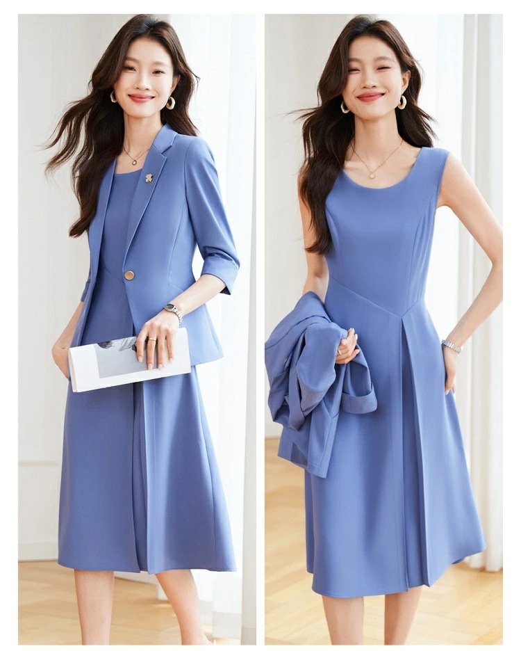 超人気 S~5XL(6L)4色ブラック グレー ピンク ブルー スーツセット ワンピーススーツ ジャケット ワンピース 結婚式 パーティー OL 卒業式 入学式 インスタ 撮影7分袖ジャケット 超人気 S~5XL(6L)4色ブラック グレー ピンク ブルー スーツセット ワンピーススーツ ジャケット ワンピース 結婚式 パーティー OL 卒業式 入学式 インスタ 撮影7分袖ジャケット