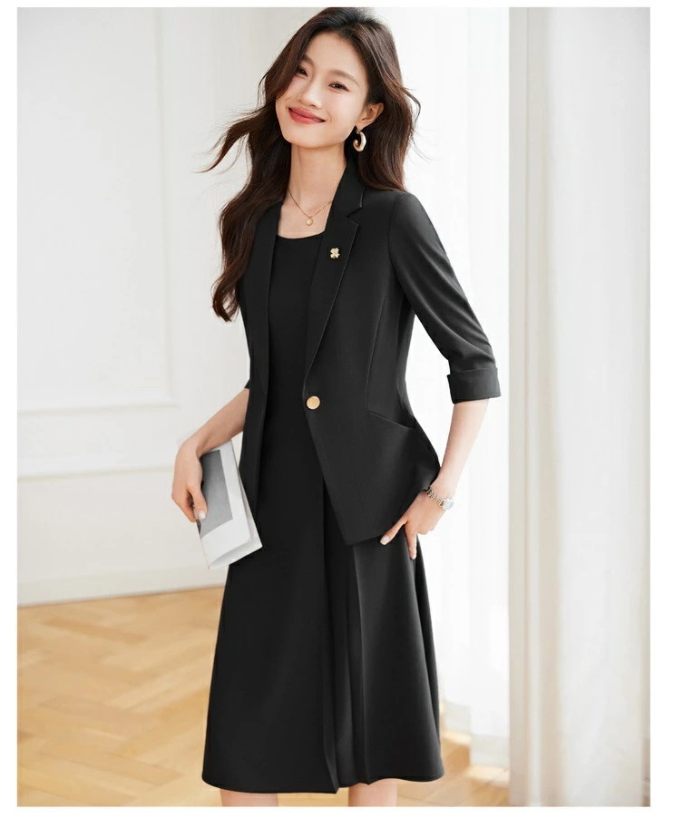 超人気 S~5XL(6L)4色ブラック グレー ピンク ブルー スーツセット ワンピーススーツ ジャケット ワンピース 結婚式 パーティー OL 卒業式 入学式 インスタ 撮影7分袖ジャケット 超人気 S~5XL(6L)4色ブラック グレー ピンク ブルー スーツセット ワンピーススーツ ジャケット ワンピース 結婚式 パーティー OL 卒業式 入学式 インスタ 撮影7分袖ジャケット