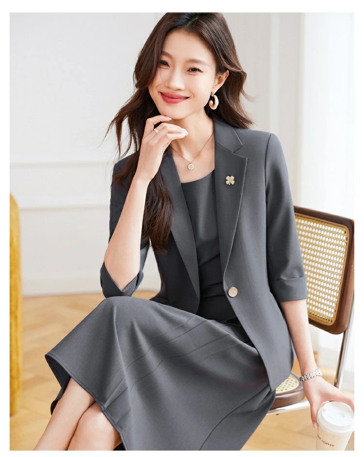 超人気 S~5XL(6L)4色ブラック グレー ピンク ブルー スーツセット ワンピーススーツ ジャケット ワンピース 結婚式 パーティー OL 卒業式 入学式 インスタ 撮影7分袖ジャケット 超人気 S~5XL(6L)4色ブラック グレー ピンク ブルー スーツセット ワンピーススーツ ジャケット ワンピース 結婚式 パーティー OL 卒業式 入学式 インスタ 撮影7分袖ジャケット