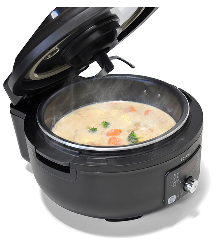 全自動調理器 スマートクッカー 簡単料理 電気なべ キッチン 多機能 おしゃれ 家電 卓上 クッキング キッチン家電 煮る 焼く 鍋 炊飯 2.5L 1.2L 1000ml ブラック VS-KE44