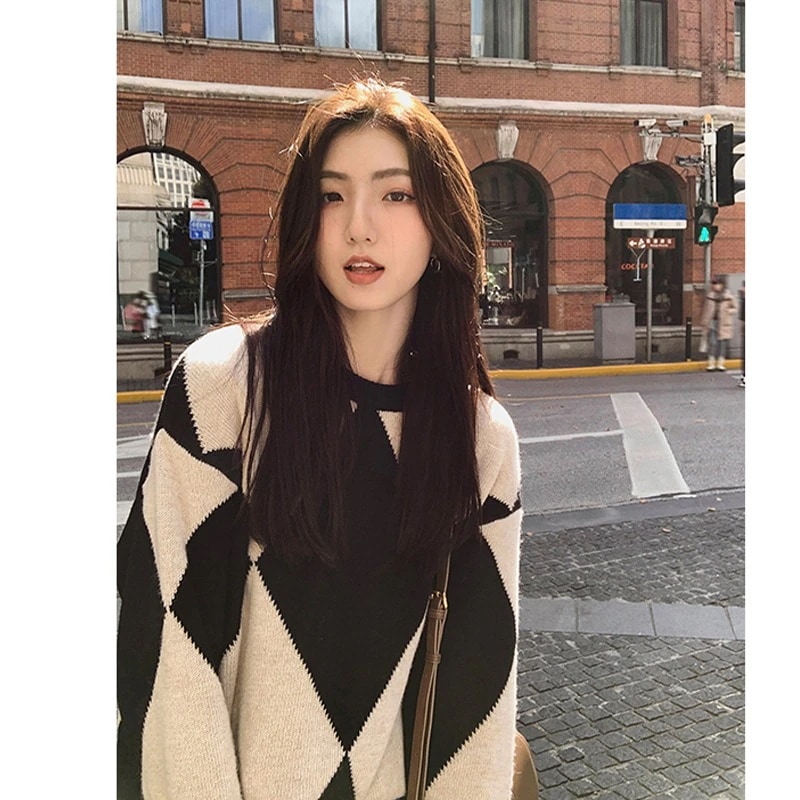 ２点セットコントラストカラーワンピース服レディースセットアップ上下二点韓国ファッションニットセータープリーツスカート 母の日