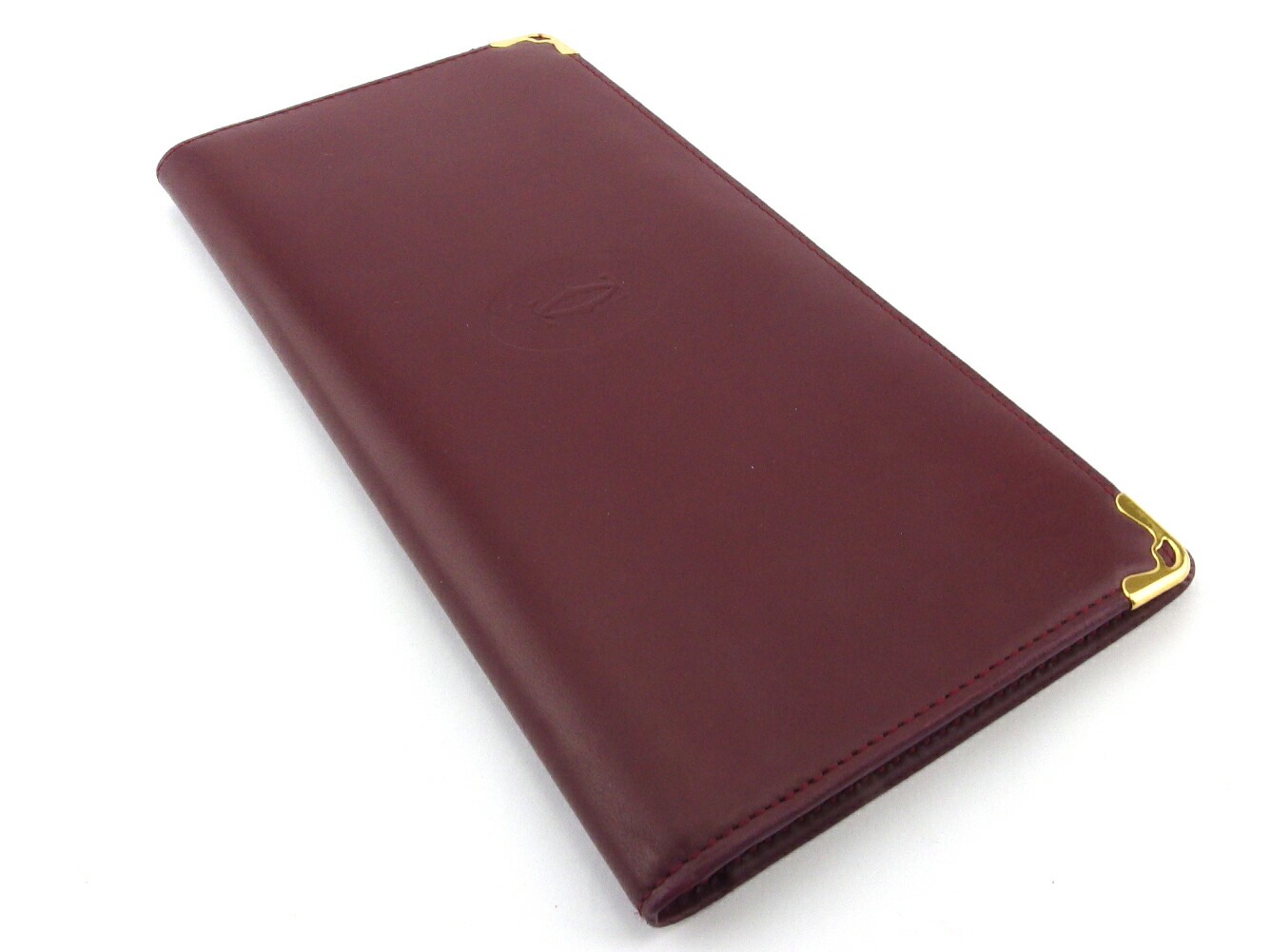 長札入れ 札入れ マストライン レディース メンズ ボルドー ゴールド 中古