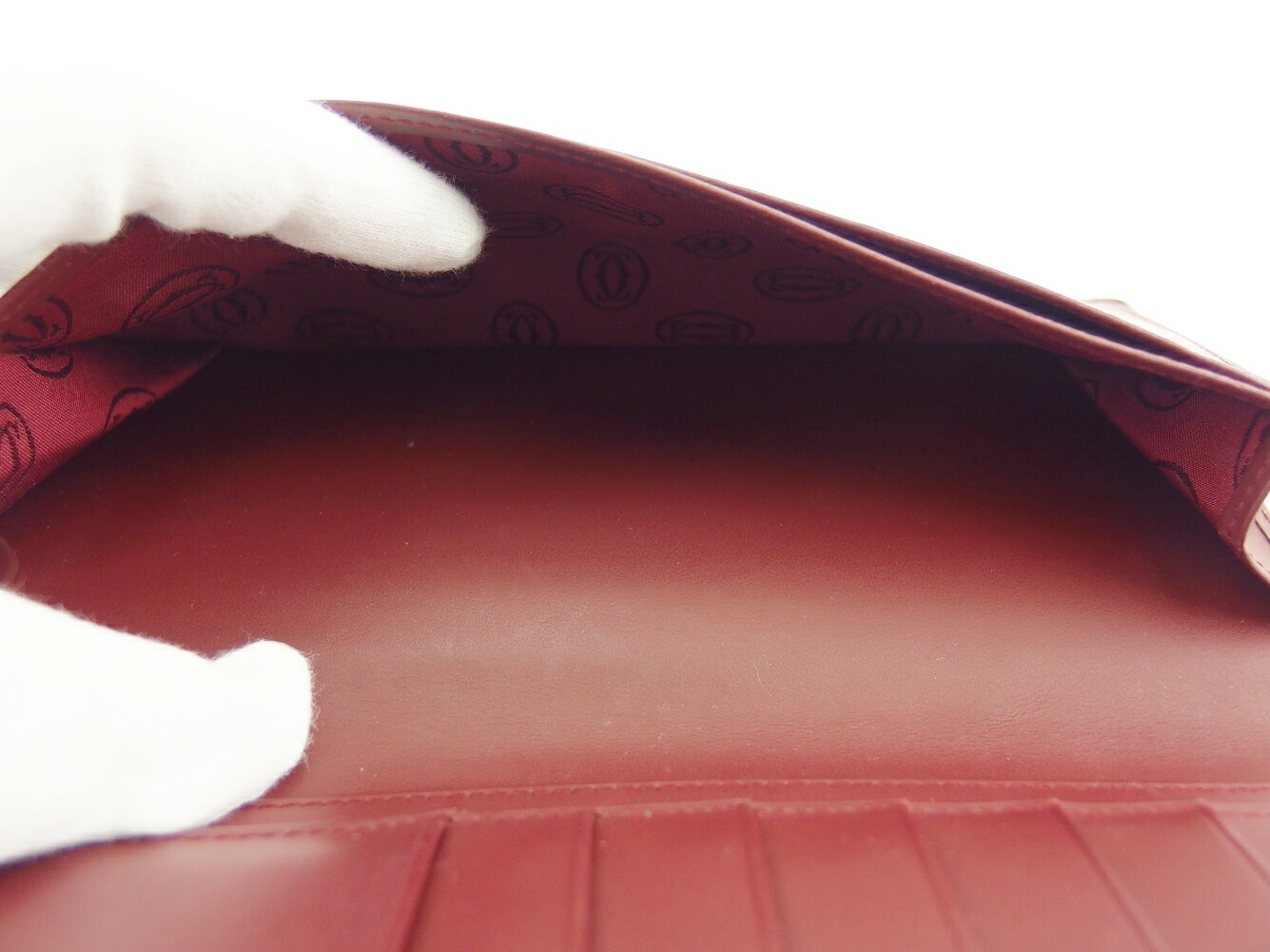 長札入れ 札入れ マストライン レディース メンズ ボルドー ゴールド 中古