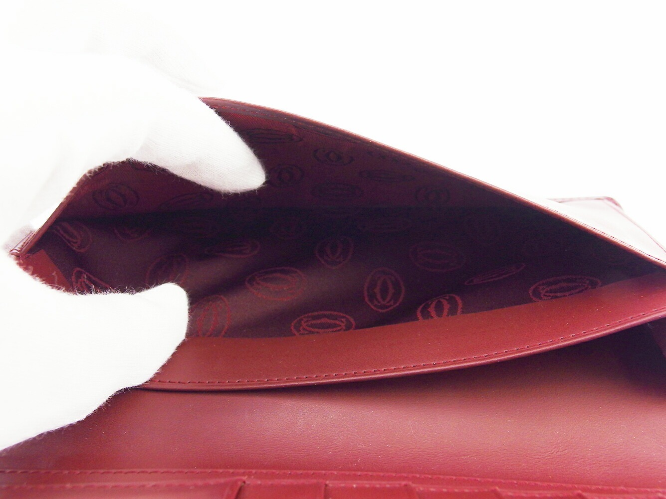 長札入れ 札入れ マストライン レディース メンズ ボルドー ゴールド 中古