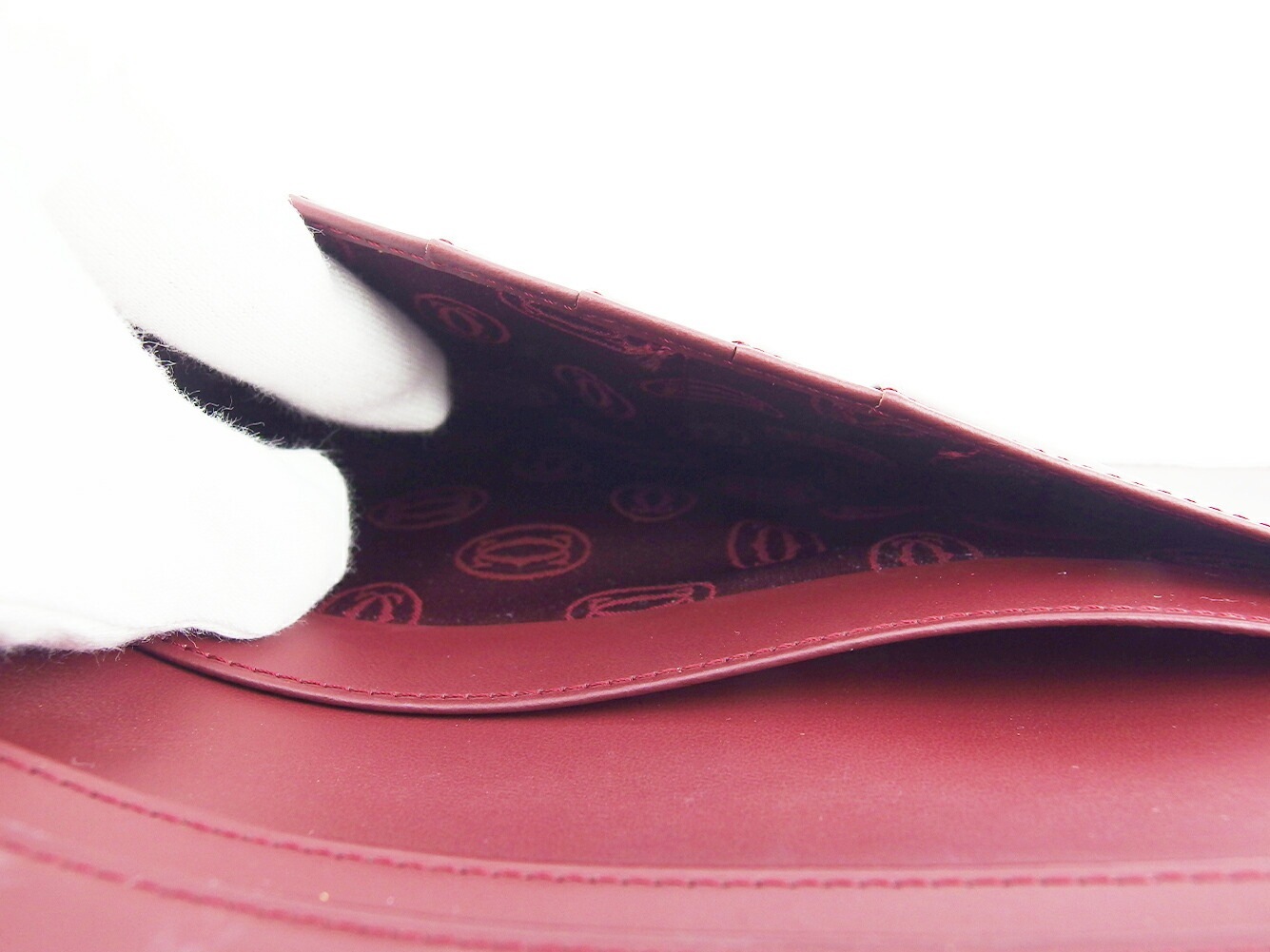 長札入れ 札入れ マストライン レディース メンズ ボルドー ゴールド 中古