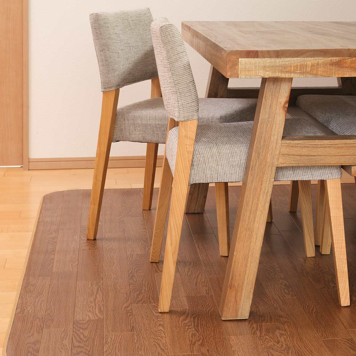 ラグ オーダーメイド 巾200x奥行115－120cm 滑り止め 吸着シート付き ダイニングラグ