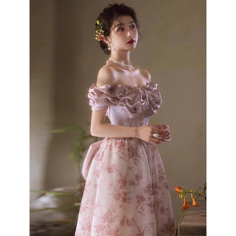 パーティードレス 新しい宴会ドレス軽い豪華なワンショルダードレス結婚式ワンピース ウェディングドレス 花嫁ロングドレス 成人式 演奏会 発表会 卒業式 ドレスワンピース ロングドレス