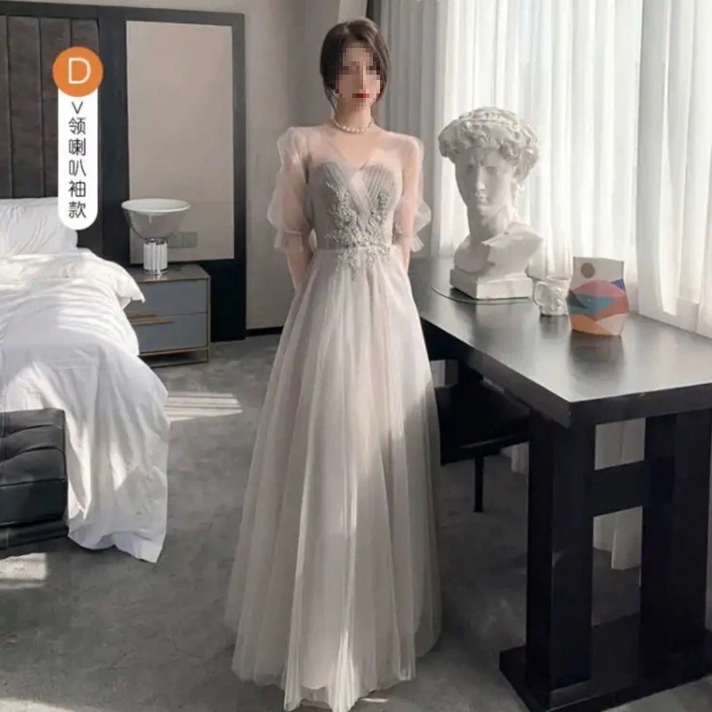 グレーの花嫁介添人ドレス 新しい花嫁介添人ドレス パーティードレス ドレス ワンピース