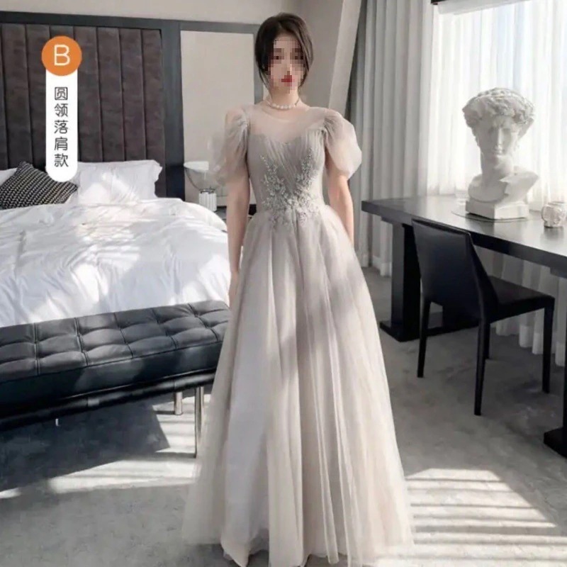 グレーの花嫁介添人ドレス 新しい花嫁介添人ドレス パーティードレス ドレス ワンピース