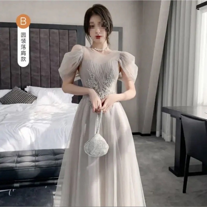 グレーの花嫁介添人ドレス 新しい花嫁介添人ドレス パーティードレス ドレス ワンピース