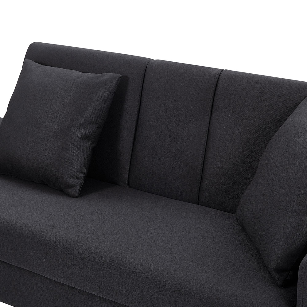 ソファ　ソファーベッド　カウチソファ　3人掛け　オットマン付き　多機能ソファ　左右側とも取り付けるアームレスト　たくさん収納　レイアウト自由　クッション2個