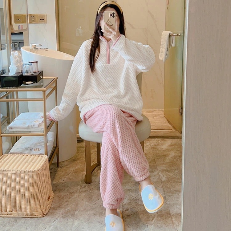 パジャマ もこもこ ルームウェア あたたかい かわいい 長袖 レディース 長ズボン 冬 上下セット 防寒 寝巻き ナイトウェア 部屋着 パーカー ナイトウエア 可愛い 暖かい あったか ふわもこ 高品