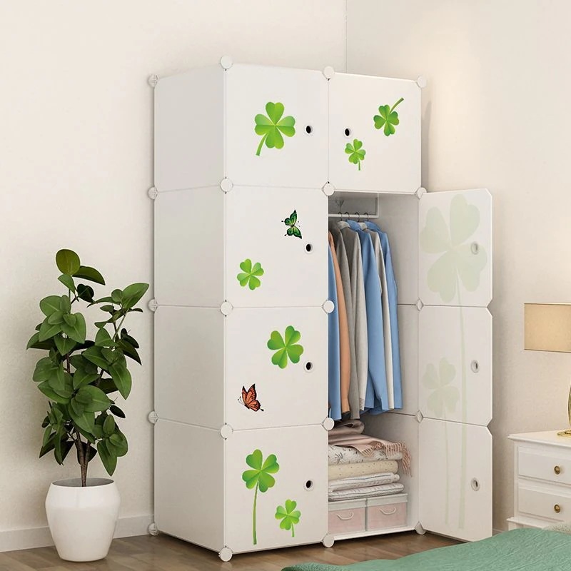 家庭用多機能ワードローブ組み立て寝室賃貸住宅収納ワードローブ子供シンプルワードローブ学生寮ワードローブ