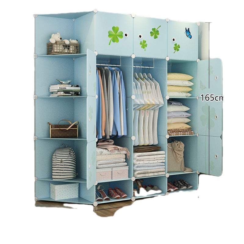 家庭用多機能ワードローブ組み立て寝室賃貸住宅収納ワードローブ子供シンプルワードローブ学生寮ワードローブ