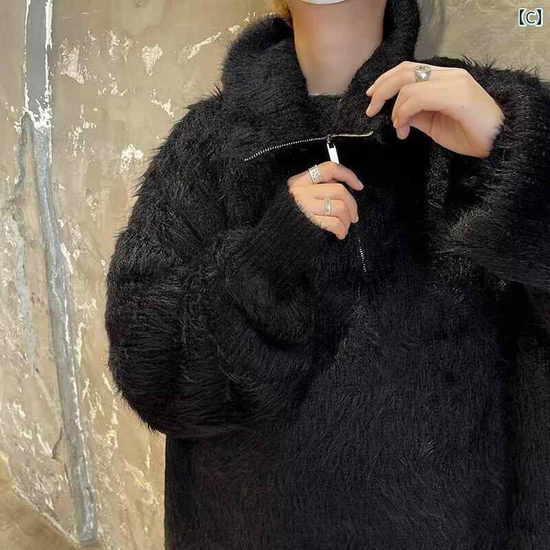 セーター メンズ ニット トップス 秋冬 ハーフジップ ファッション カジュアル タートルネック ブルー ピンク ブラック 韓国 セーター メンズ ニット トップス 秋冬 ハーフジップ ファッション カジュアル タートルネック ブルー ピンク ブラック 韓国