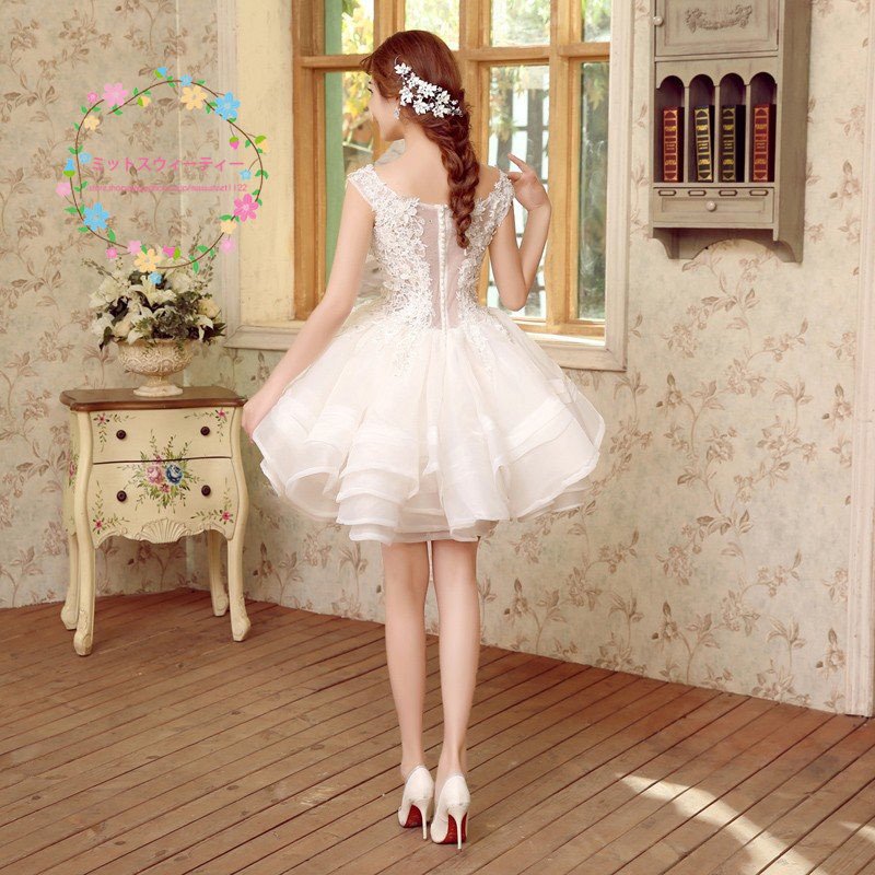 ウェディングドレス ミニドレス 白 二次会 上品 ドレス 結婚式 ワンピース パーティードレス 花嫁 コンサート フォーマル ブライダル ウェディングドレス ミニドレス 白 二次会 上品 ドレス 結婚式 ワンピース パーティードレス 花嫁 コンサート フォーマル ブライダル
