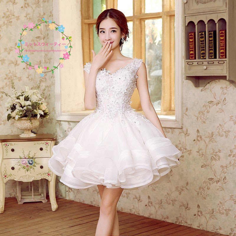 ウェディングドレス ミニドレス 白 二次会 上品 ドレス 結婚式 ワンピース パーティードレス 花嫁 コンサート フォーマル ブライダル ウェディングドレス ミニドレス 白 二次会 上品 ドレス 結婚式 ワンピース パーティードレス 花嫁 コンサート フォーマル ブライダル