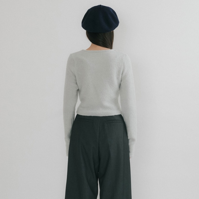 REORG OSON ダブルボタンロングスリーブ T シャツアッシュスカイブルー REORG OSON ダブルボタンロングスリーブ T シャツアッシュスカイブルー