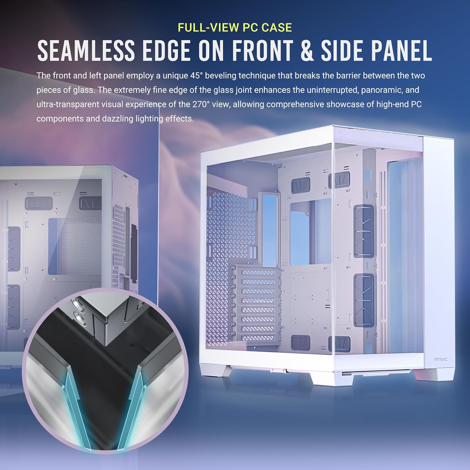 Constellation C8 ホワイト E-ATX フルタワーケースピラーレスフロントおよびリアガラスパネル搭載 Constellation C8 ホワイト E-ATX フルタワーケースピラーレスフロントおよびリアガラスパネル搭載