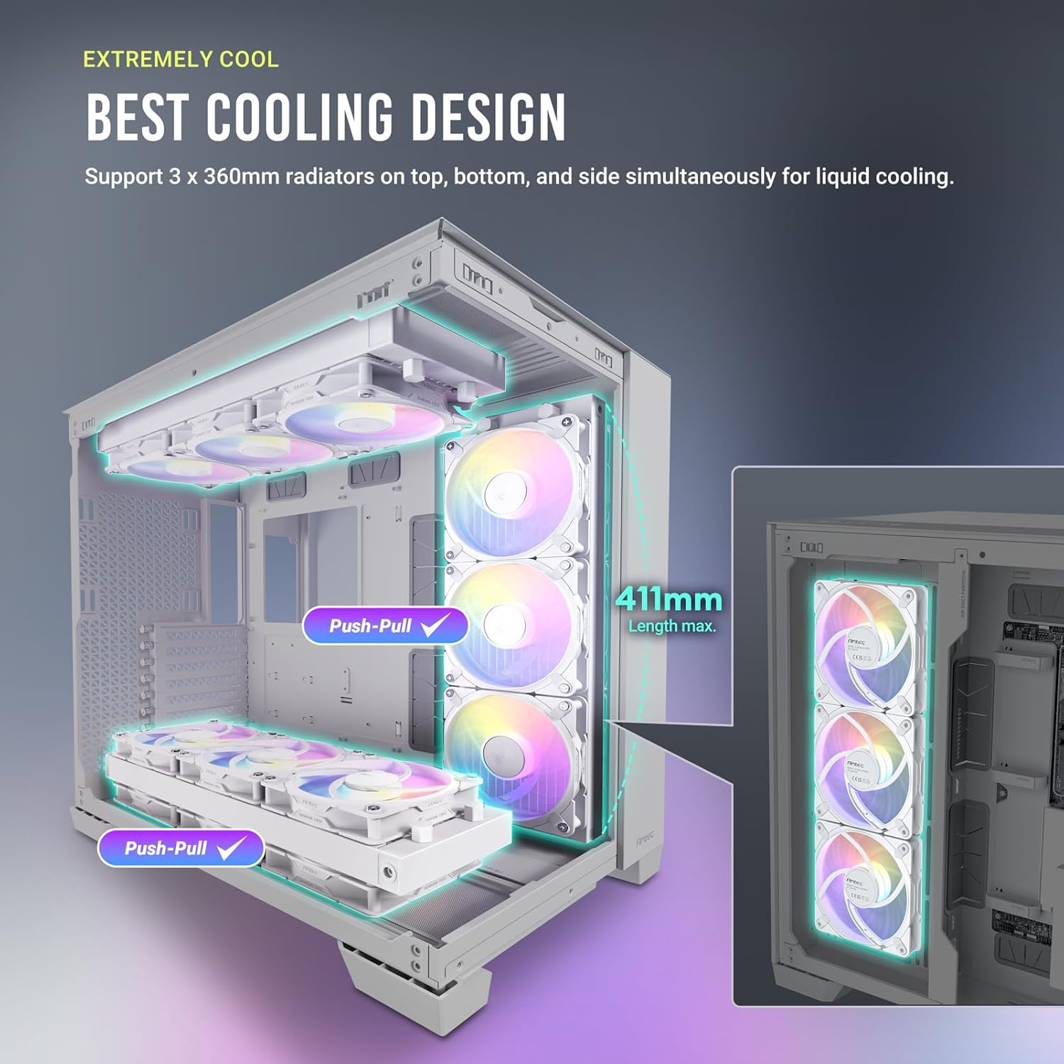 Constellation C8 ホワイト E-ATX フルタワーケースピラーレスフロントおよびリアガラスパネル搭載 Constellation C8 ホワイト E-ATX フルタワーケースピラーレスフロントおよびリアガラスパネル搭載