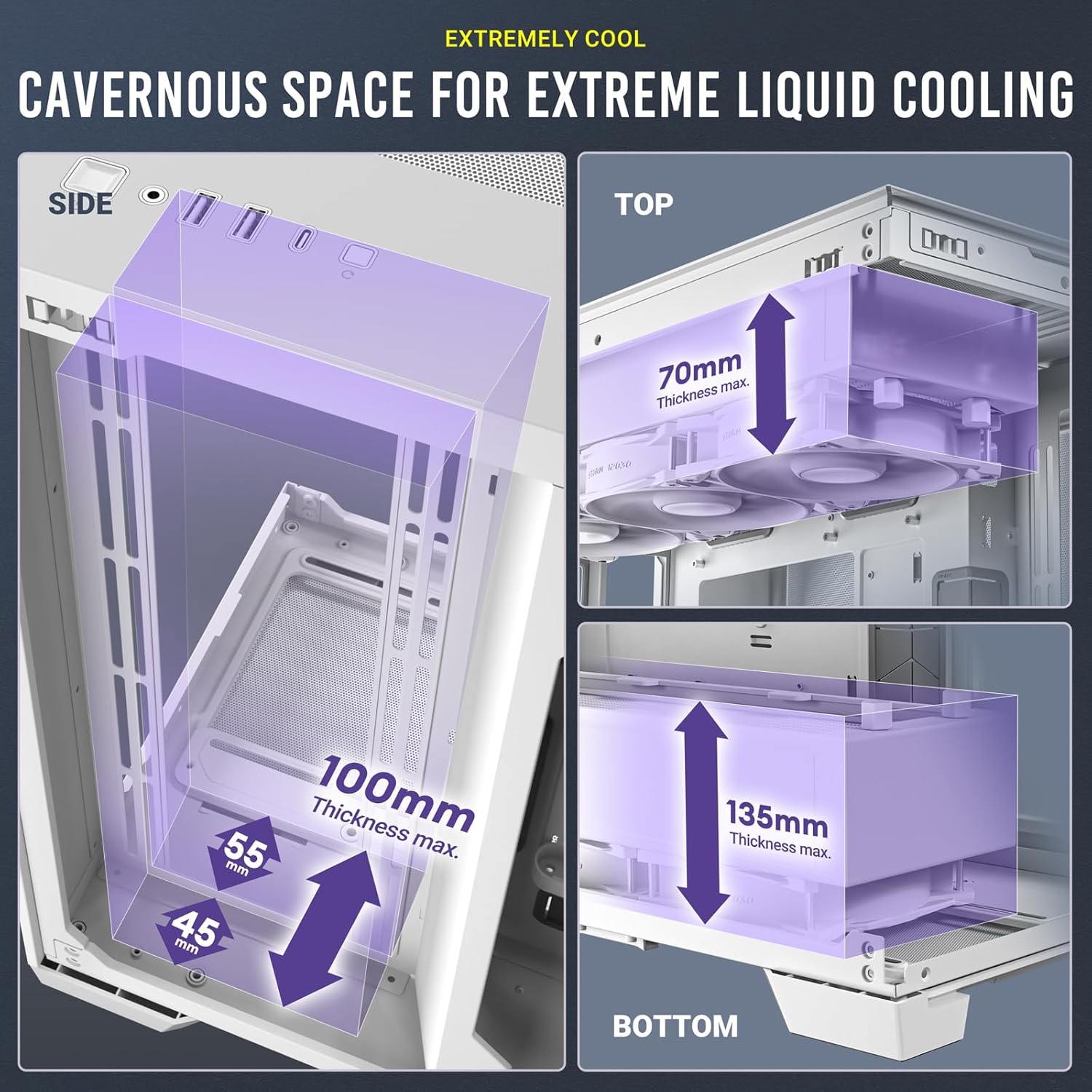 Constellation C8 ホワイト E-ATX フルタワーケースピラーレスフロントおよびリアガラスパネル搭載 Constellation C8 ホワイト E-ATX フルタワーケースピラーレスフロントおよびリアガラスパネル搭載