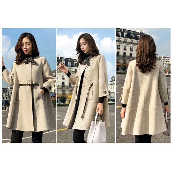 ケープコート 厚手 秋冬 暖い アウター ポンチョ 女性 マントコート チェスター ミディアム丈 冬 おしゃれ ポンチョコート ケープ風 シンプル ロング 大きいサ-80