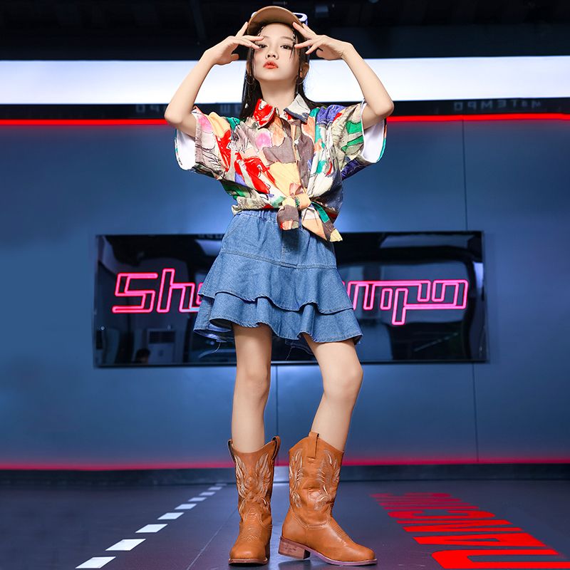 男の子の街のダンスのスーツのヒップホップのhiphopのドラムの演出服の子供の復古的な香港風の女の子の舞台のショーの服