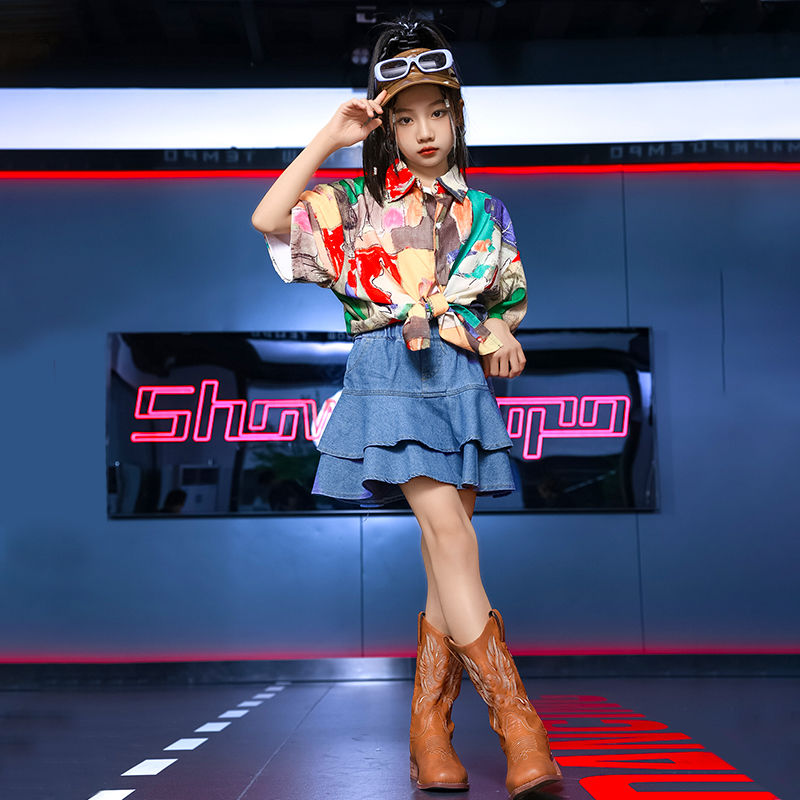 男の子の街のダンスのスーツのヒップホップのhiphopのドラムの演出服の子供の復古的な香港風の女の子の舞台のショーの服