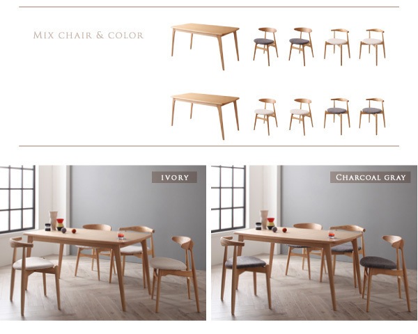 北欧デザイナーズダイニングセット[Cornell]コーネル[チェアA（CH33/1脚）単品] チャコールグレイ