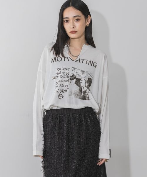 tシャツ Tシャツ カットオフヴィンテージプリントロンTEE/149950 レディース tシャツ Tシャツ カットオフヴィンテージプリントロンTEE/149950 レディース