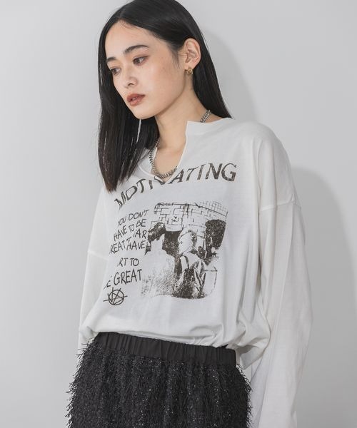 tシャツ Tシャツ カットオフヴィンテージプリントロンTEE/149950 レディース tシャツ Tシャツ カットオフヴィンテージプリントロンTEE/149950 レディース