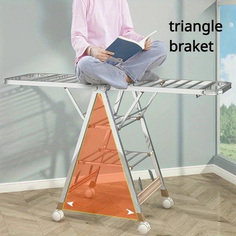 洗濯物を干すための1台の衣類乾燥ラック室内外兼用の折りたたみ可能な洗濯物ラック洗濯棒付きの省スペース衣類ラックバルコニーや寝室の衣類収納オーガナイザー 洗濯物を干すための1台の衣類乾燥ラック室内外兼用の折りたたみ可能な洗濯物ラック洗濯棒付きの省スペース衣類ラックバルコニーや寝室の衣類収納オーガナイザー