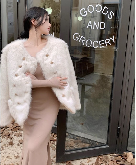 ファー ジャケット ショートコート 2色 韓国 秋冬 レディース ジャケット かわいい 大人可愛い きれいめ シンプル カジュアル 上品 おしゃれ かっこいい メンズライク ガーリー 個性的 クール