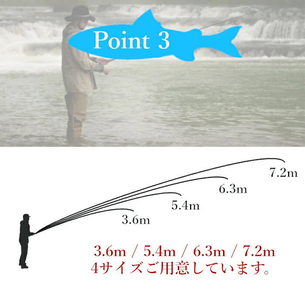 のべ竿 2.7m 3.6m 4.5m 古 5.4m 6.3m 7.2m