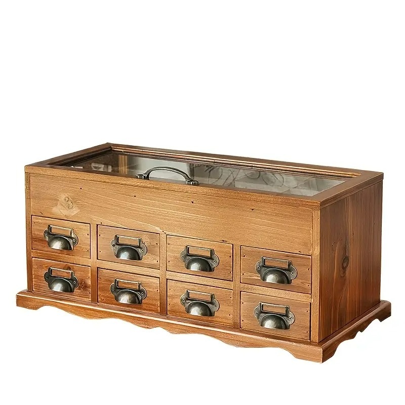 収納ボックス ヴィンテージ調 木製 引き出し付き 多層ガラス製 手芸用品 小物入れ 卓上 デスクワーク アトリエ インテリア ナチュラル シンプル お洒落 デスクトップ 針糸 収納家具 4-7 収納ボックス ヴィンテージ調 木製 引き出し付き 多層ガラス製 手芸用品 小物入れ 卓上 デスクワーク アトリエ インテリア ナチュラル シンプル お洒落 デスクトップ 針糸 収納家具 4-7