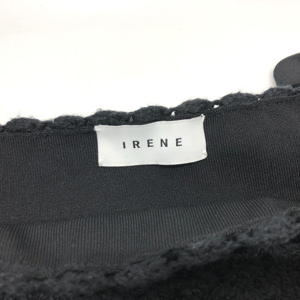アイレネ IRENE 鍵編み ニットレイヤート 19S81010 キャミソール キャミソール コットン ブラック 新品同様 IRENE アイレネ キャミソール 19S81010 鍵編み ニットレイヤート