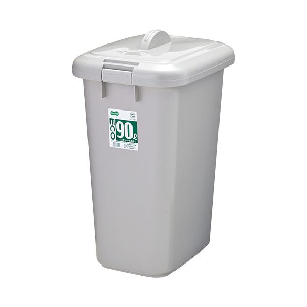 TANOSEE エコポリペール 角型 90L 本体 グレー 1個 [フタ別売]