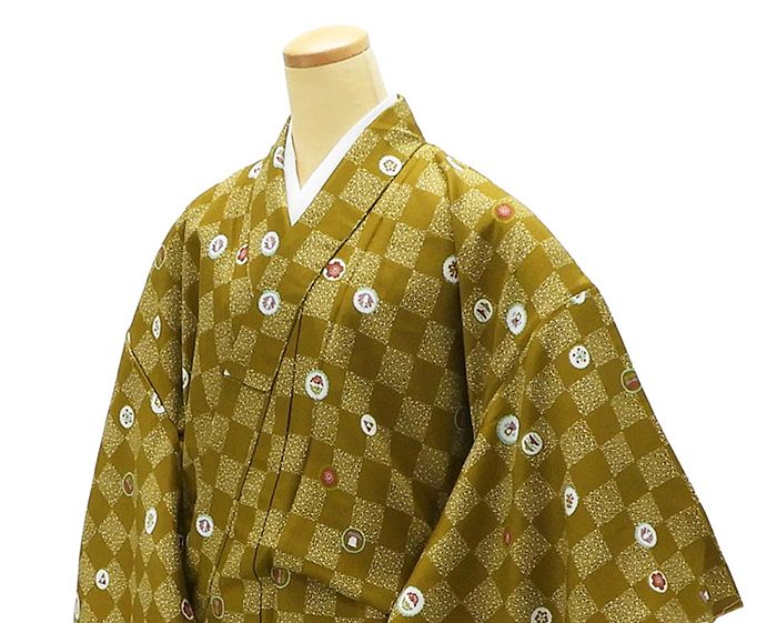 洗える着物 小紋 Ｌ寸ポリエステル 着物 新品 カジュアル レディース p1631
