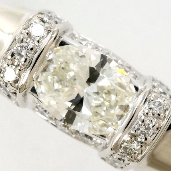 PT900 プラチナ リング 7号 ダイヤ 0.45 SI2 0.11 鑑定書 ジュエリー 中古 PT900 プラチナ リング 7号 ダイヤ 0.45 SI2 0.11 鑑定書 ジュエリー 中古