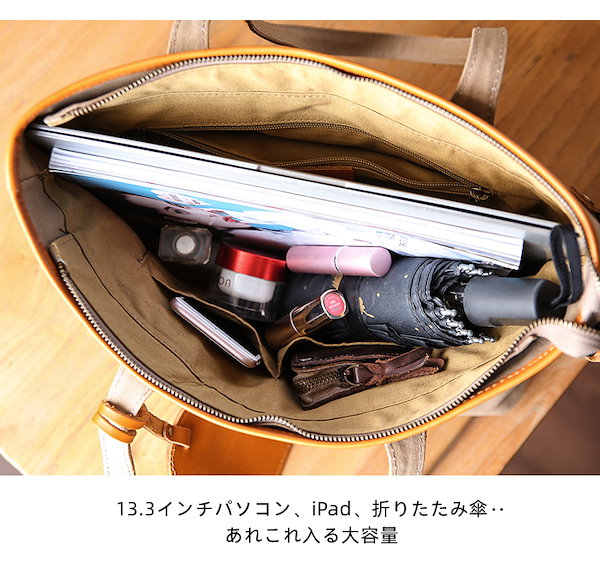 Qoo10] 帆布と本革 トートバッグ ビジネスバッグ