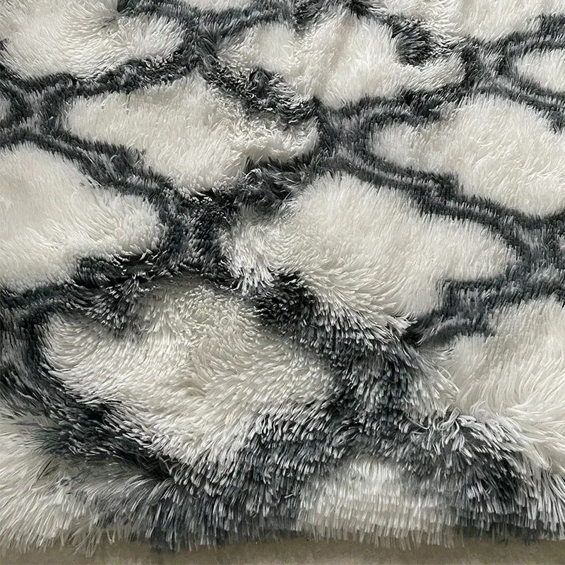 色あせたカーペット 色あせた 寝室の装飾用 モダンな家庭用フロア リビングルームの大きな洗えるノルディカ 柔らかく白い毛むくじゃらのカーペット light grey 100x160cm