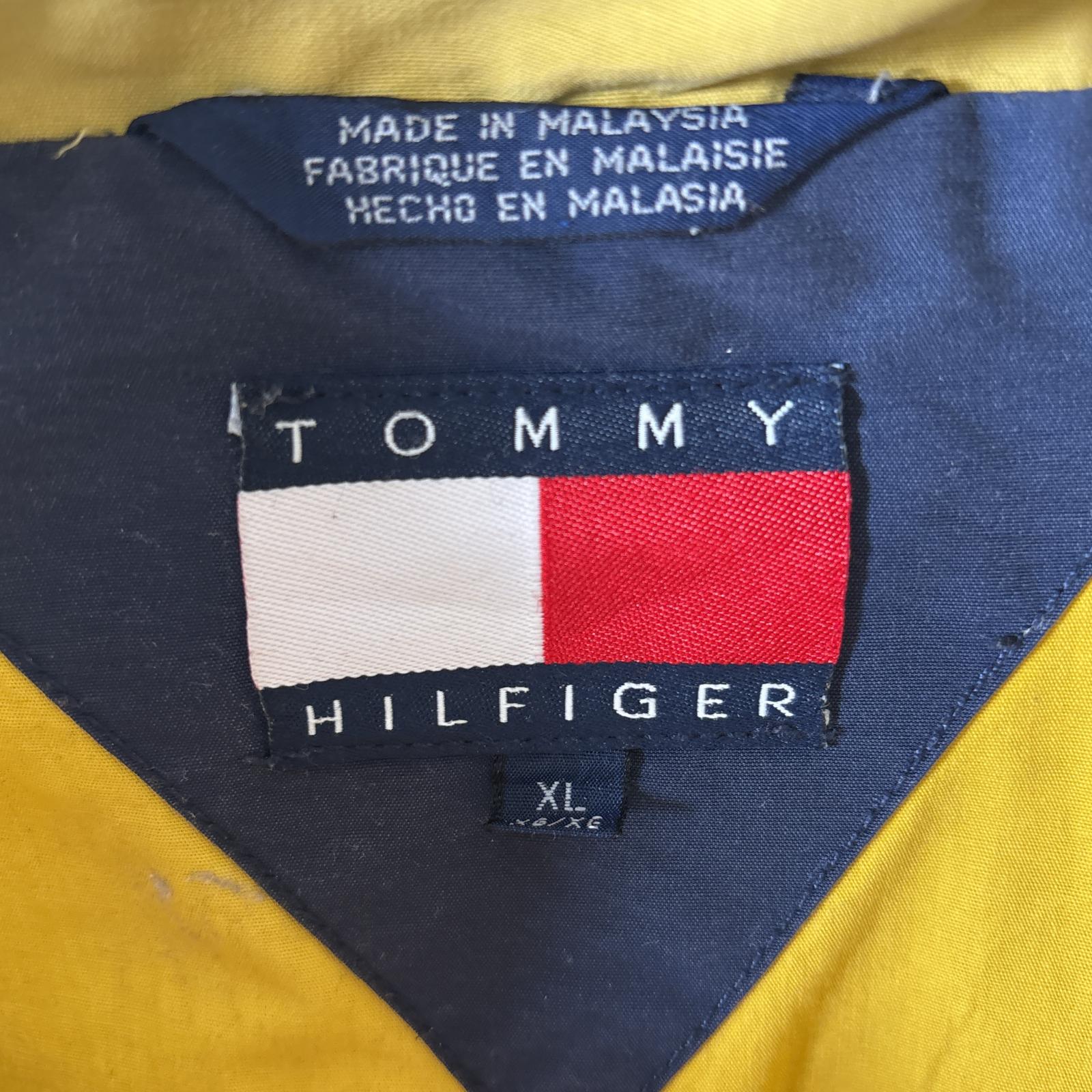 古着 90s/90年代 コットンナイロンジャケット フード付き 大きいサイズ XL ネイビー マルチカラー メンズ