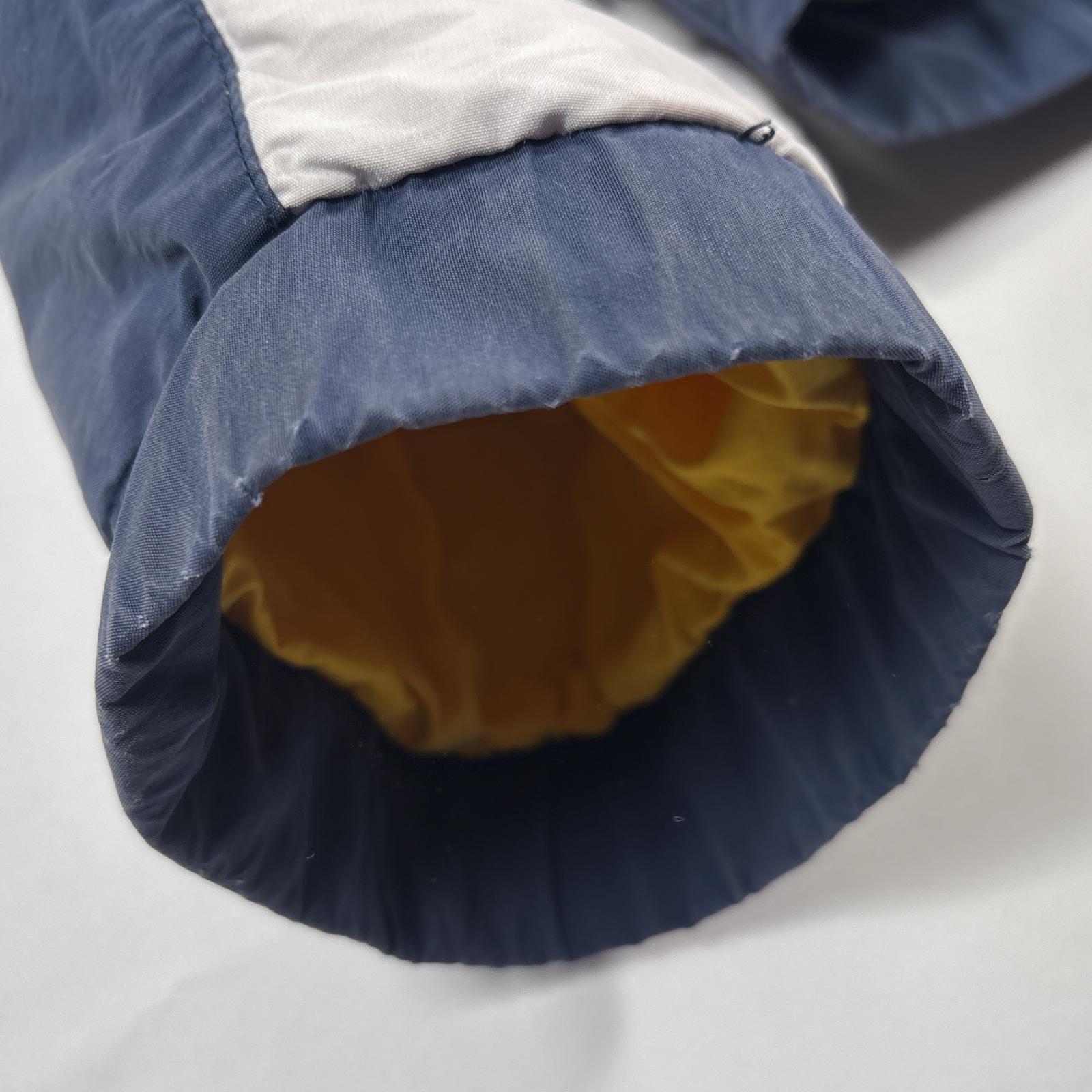 古着 90s/90年代 コットンナイロンジャケット フード付き 大きいサイズ XL ネイビー マルチカラー メンズ