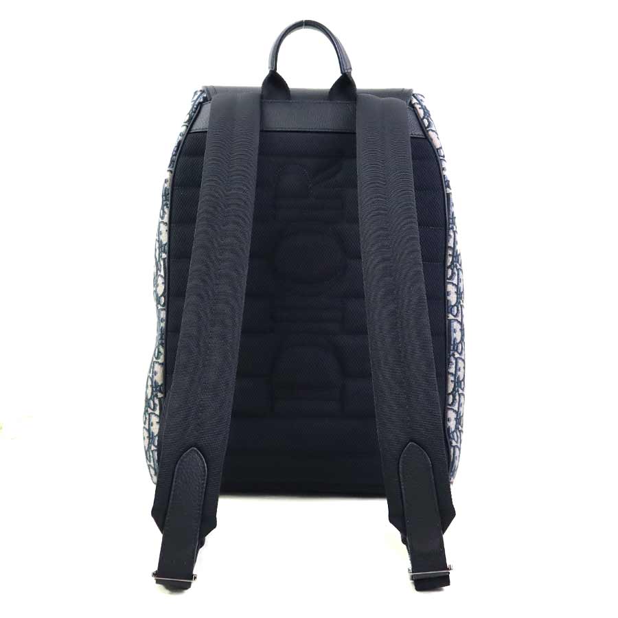 クリスチャンディオール Christian Dior リュック オブリーク サドル キャンバス/レザー ネイビー メンズ 90171k クリスチャンディオール Christian Dior リュック オブリーク サドル キャンバス/レザー ネイビー メンズ 90171k