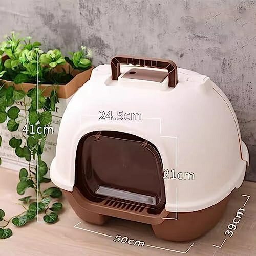 猫トイレ ドーム型 大きい ネコトイレ 猫用トイレ本体 大容量 大きめ 大型ネコのトイレ おしゃれ 人気 スコップ付き 猫砂の飛び散り防止 掃除簡単 清掃便利 清潔セット 丸洗い可能 50x39x41