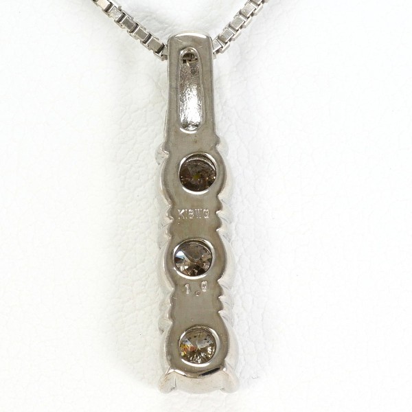 K18 18金 WG ネックレス ブラウンダイヤ 1.0 鑑別書 ジュエリー 中古 K18 18金 WG ネックレス ブラウンダイヤ 1.0 鑑別書 ジュエリー 中古