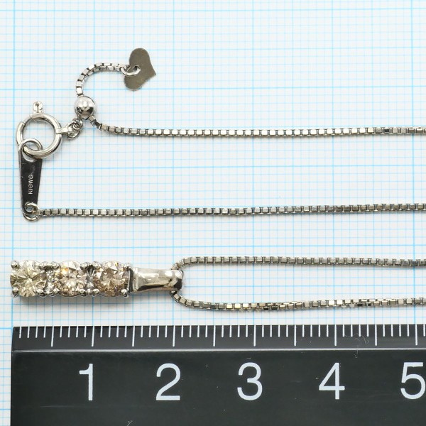 K18 18金 WG ネックレス ブラウンダイヤ 1.0 鑑別書 ジュエリー 中古 K18 18金 WG ネックレス ブラウンダイヤ 1.0 鑑別書 ジュエリー 中古