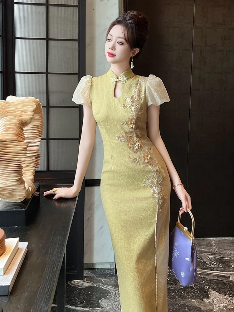 【JY.上品】 刺繍 チャイナドレス フリル ドレス パーティードレス着痩せ 大人 お呼ばれ 同窓会 披露宴 卒業式 結婚式 ウェディング 二次会 成人式 【JY.上品】 刺繍 チャイナドレス フリル ドレス パーティードレス着痩せ 大人 お呼ばれ 同窓会 披露宴 卒業式 結婚式 ウェディング 二次会 成人式